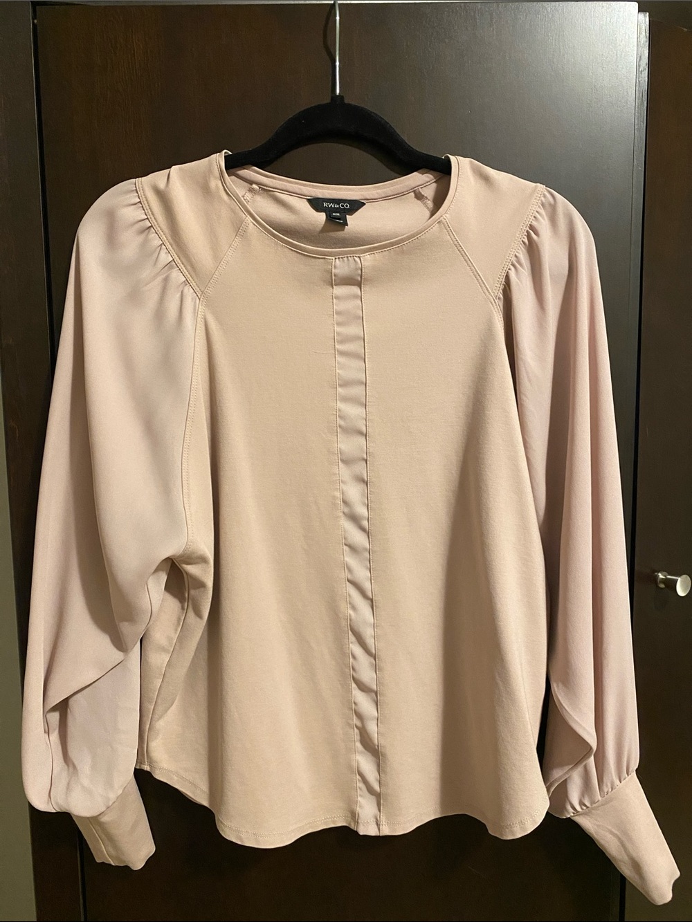 RW&CO. Soft Blush Round-Neck Blouse